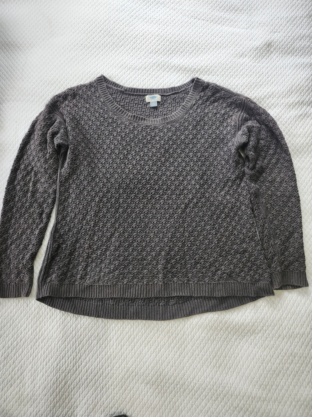Old Navy Charcoal Textured Crewneck Sweater Woman's M